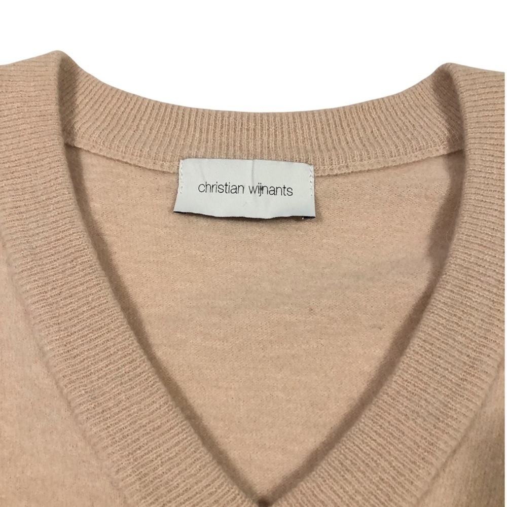Christian Wijnants Blush Pink Wool Alpaca V-Neck Sweater Medium
